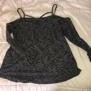 Open shoulder plus size top